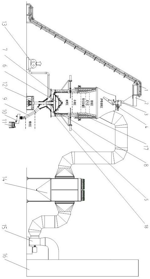 Blowing-type sintering waste heat recovery and agglomeration device and method