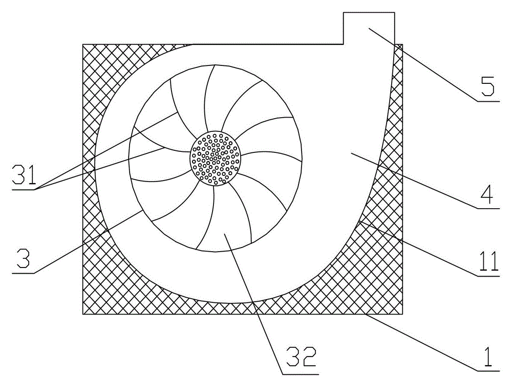 Air suction impeller case