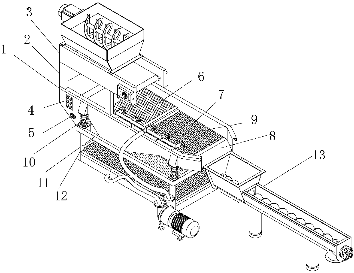 Sieving machine for chemical raw materials