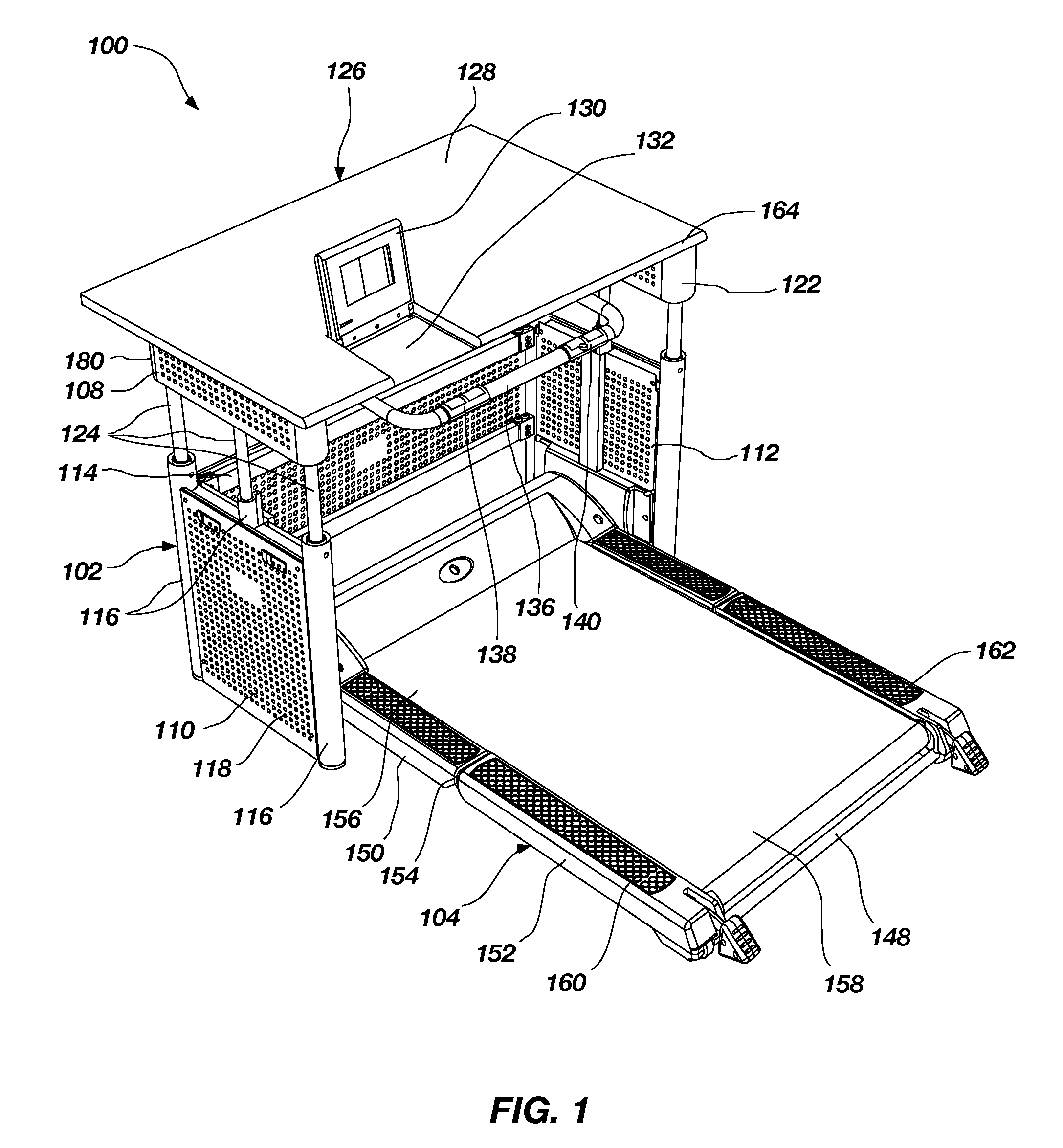 Mid-deck hinged foldable treadmill deck