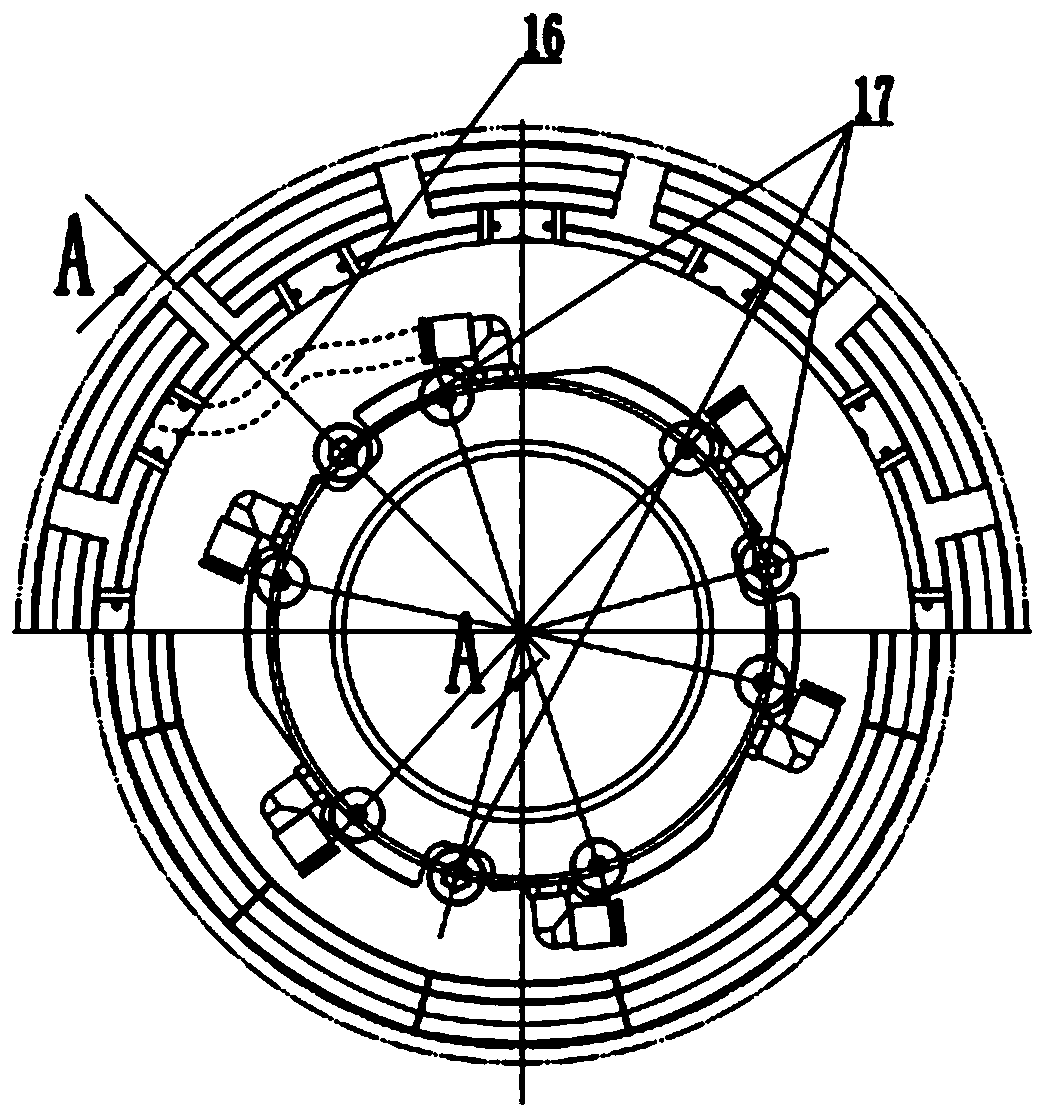 An oblique cone guide pin type one-section drum left and right turn-up capsule drum mechanism