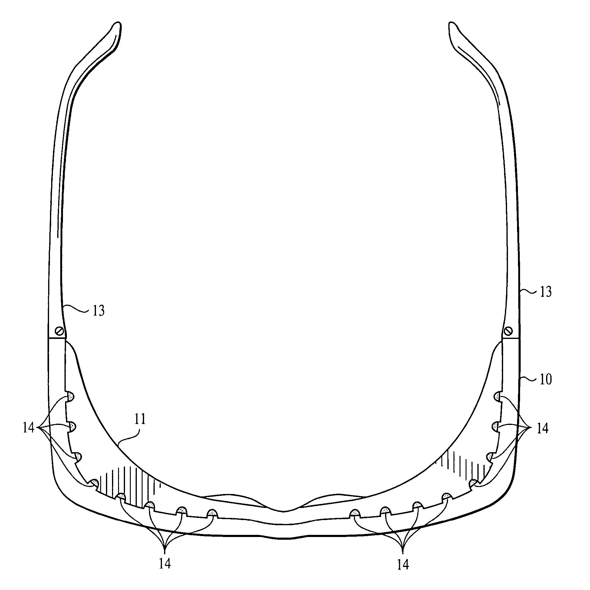 Face foam free protective eyewear with inner liner and vent