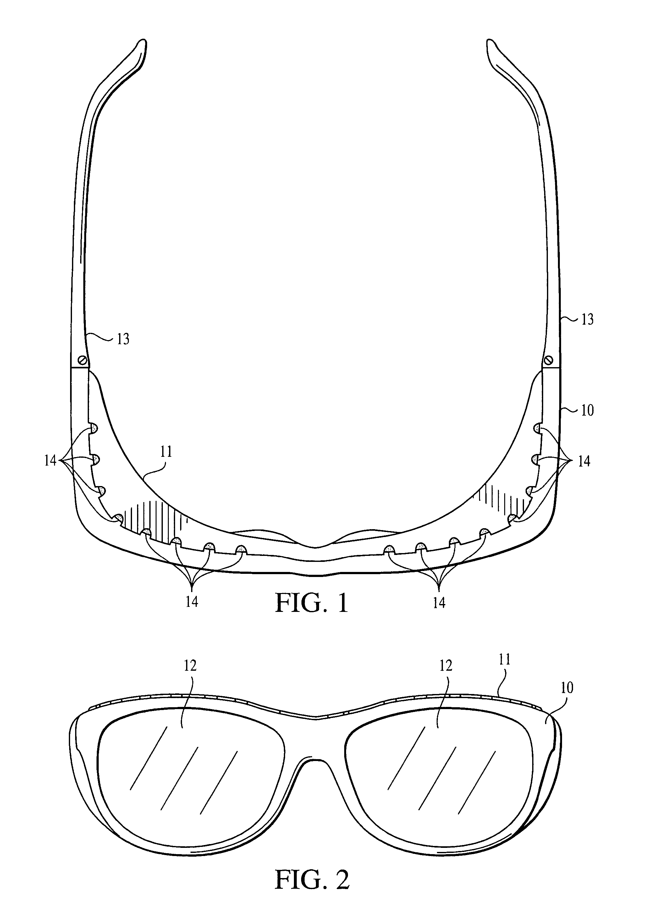 Face foam free protective eyewear with inner liner and vent