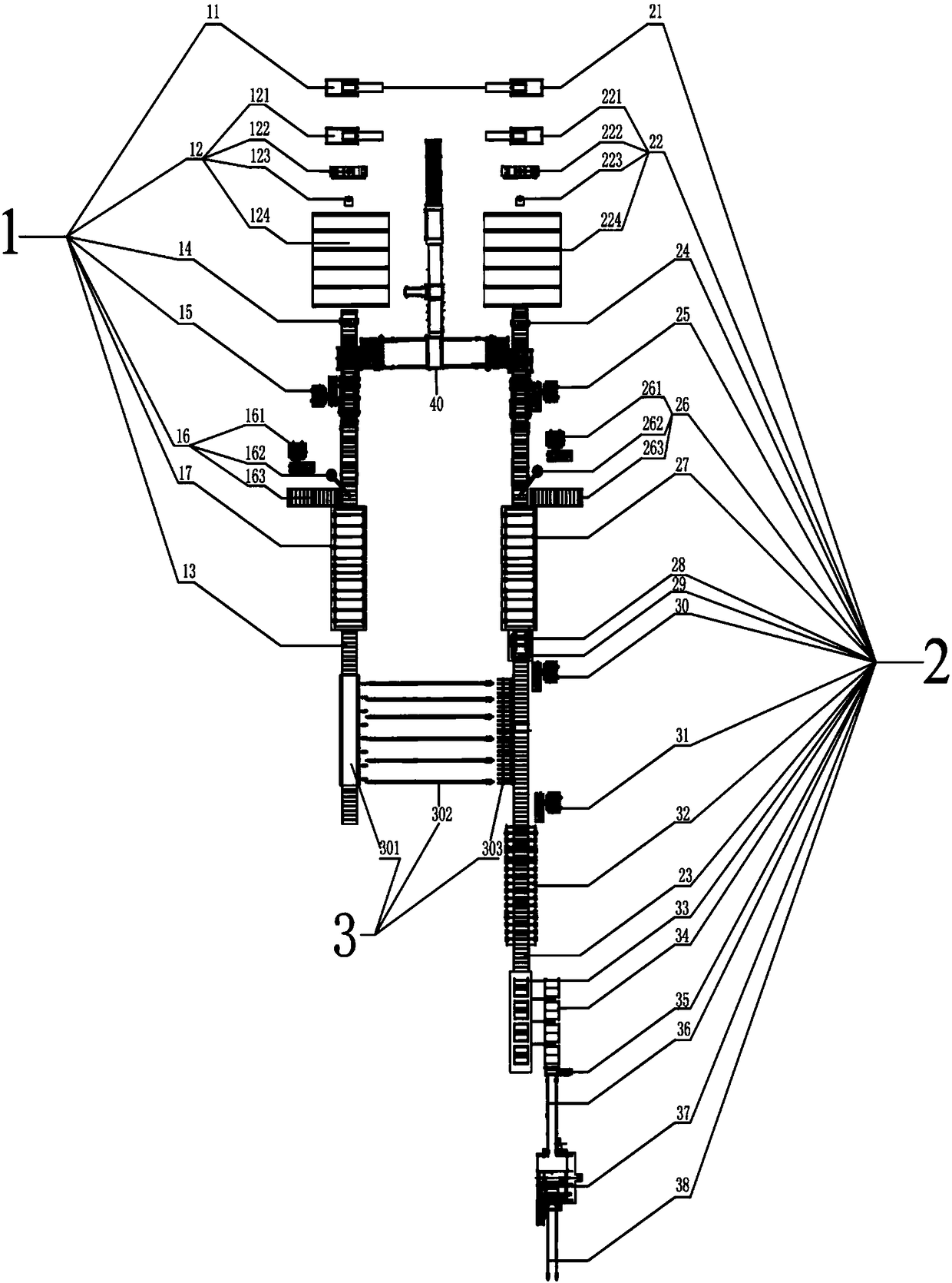 Novel acoustic composite board production line and production method thereof