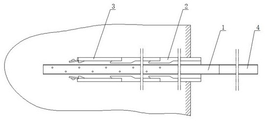 Method for constructing advance support anchor rod on tunnel face of soft rock section with hole easy to collapse