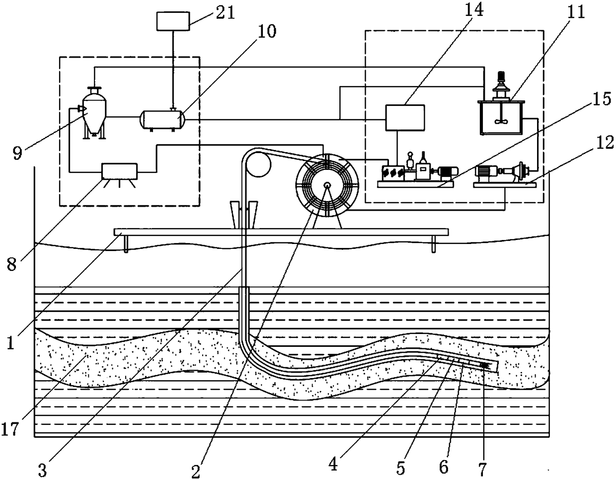 Mining device and method for continuously exploiting marine natural gas hydrates