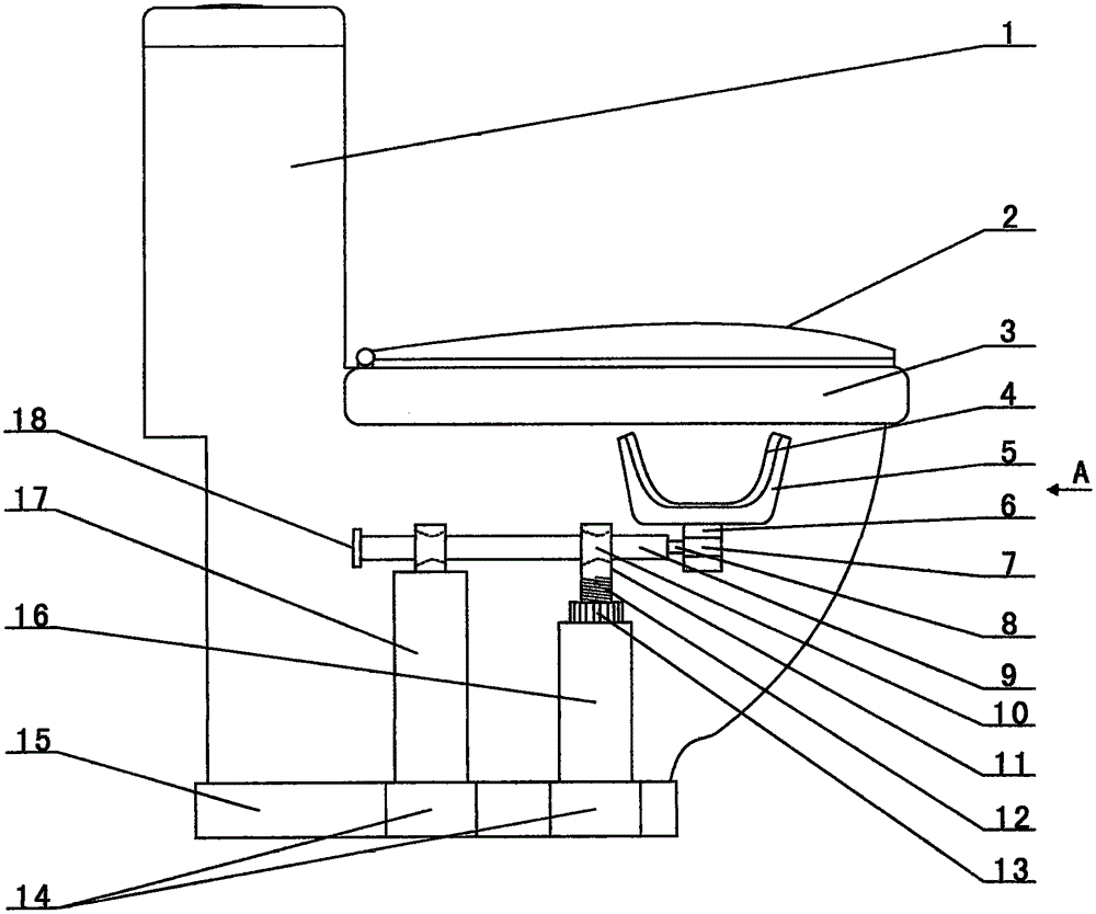 Adjustable leg rest for toilet bowl