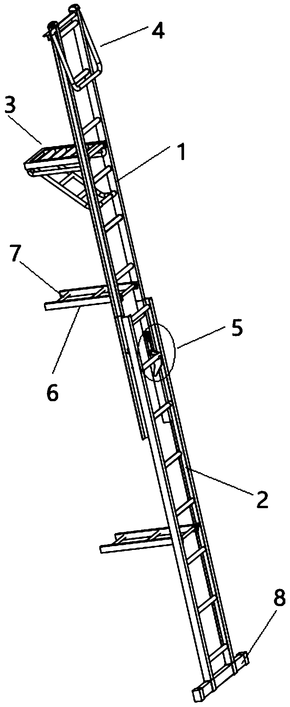 Portable ascending operation maintenance ladder