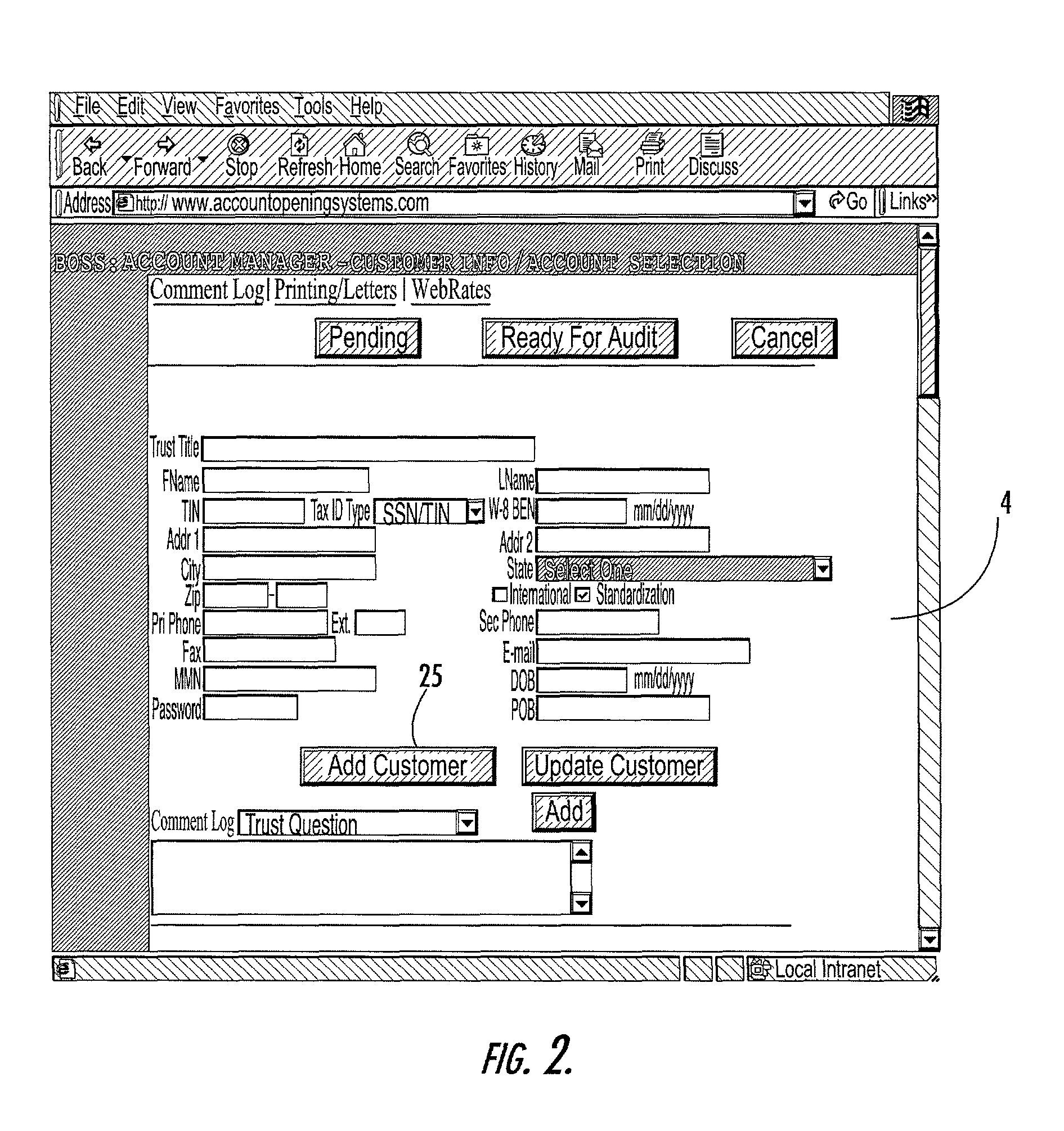 Account opening system, method and computer program product