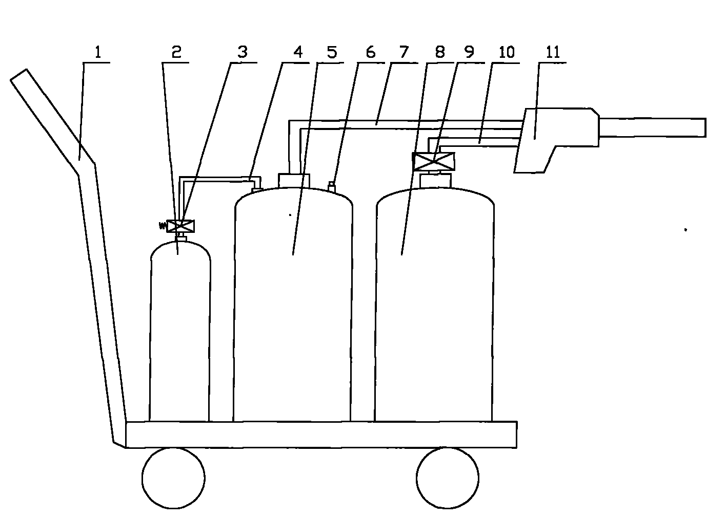 Wheeled combined jet fire extinguisher