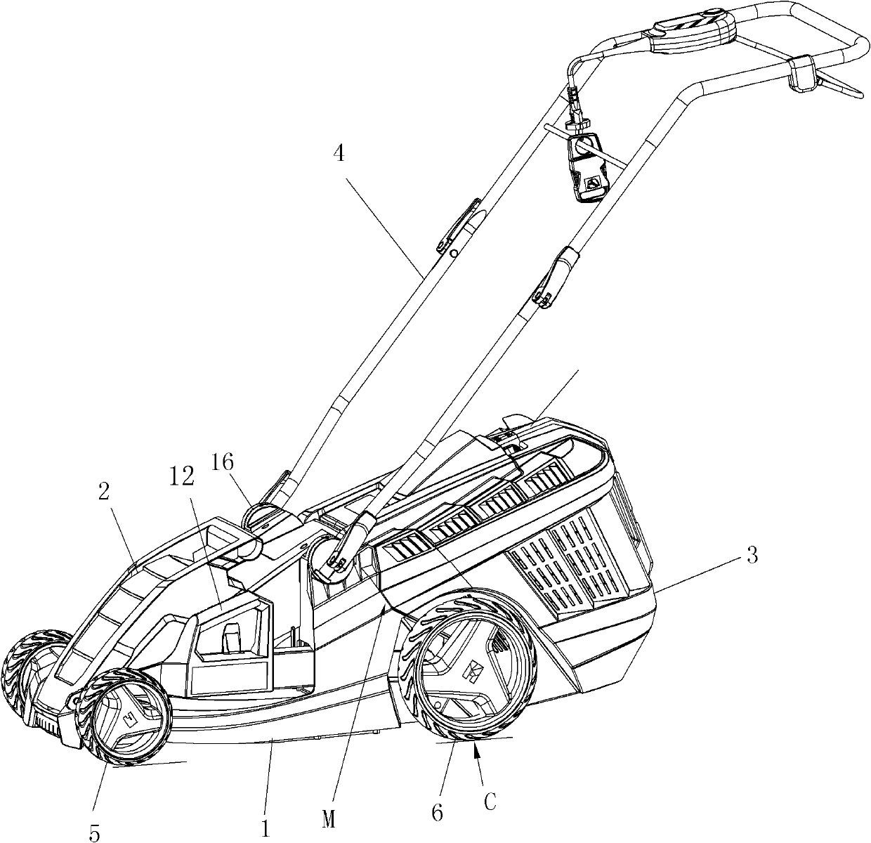 Anti-dumping hand-push electrical mower