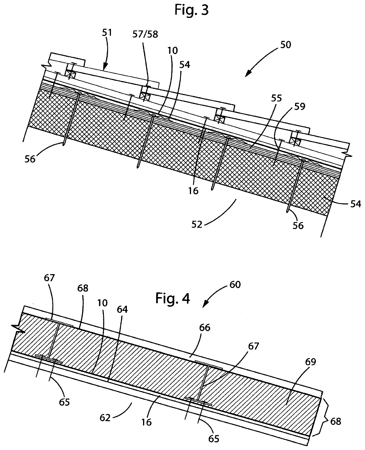 Permeable water-resistive sloped roof underlayment/air barrier