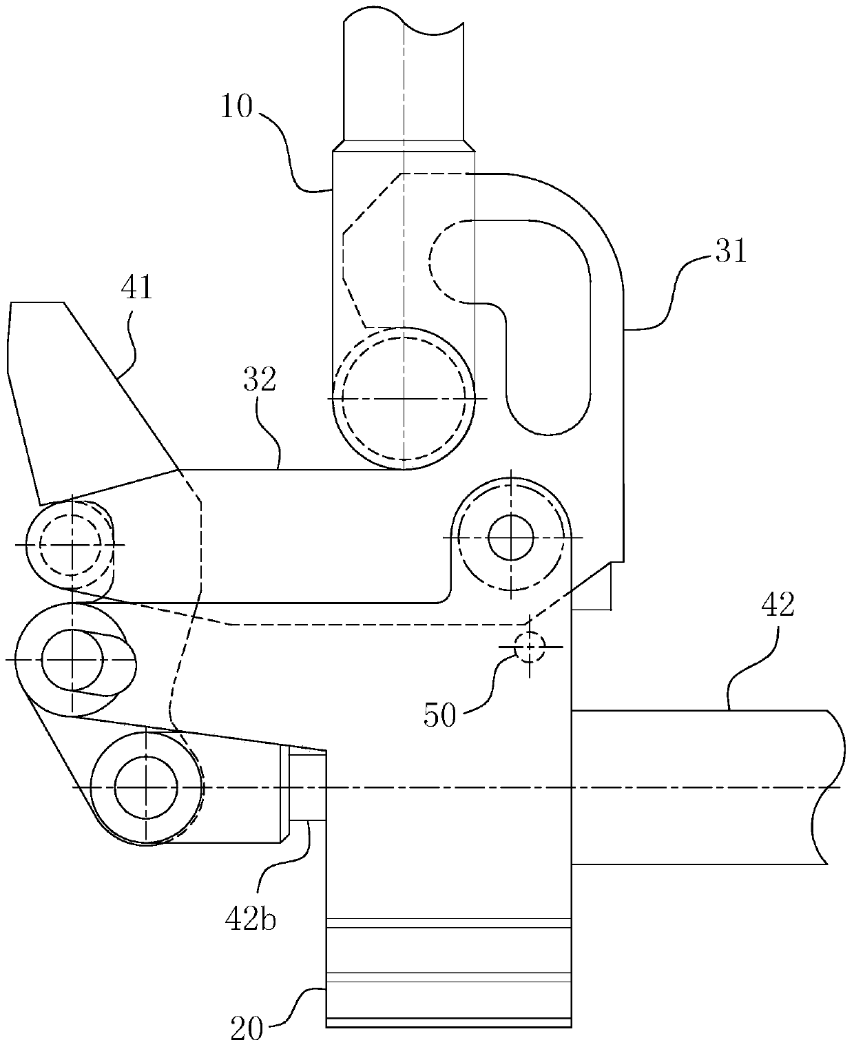 An integrated device for follow-up locking and automatic unlocking