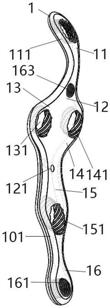 Plum blossom guide steel plate for femoral neck fracture