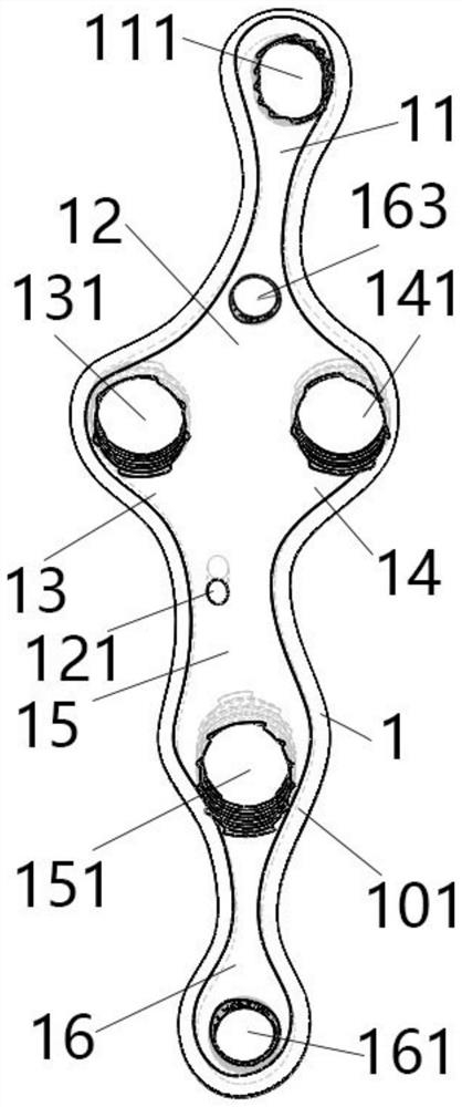 Plum blossom guide steel plate for femoral neck fracture