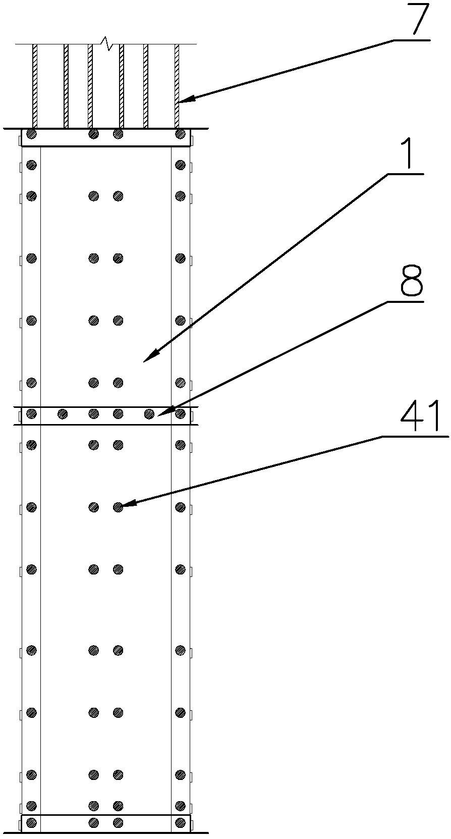 A kind of integrated pouring forming construction method of reinforced concrete column