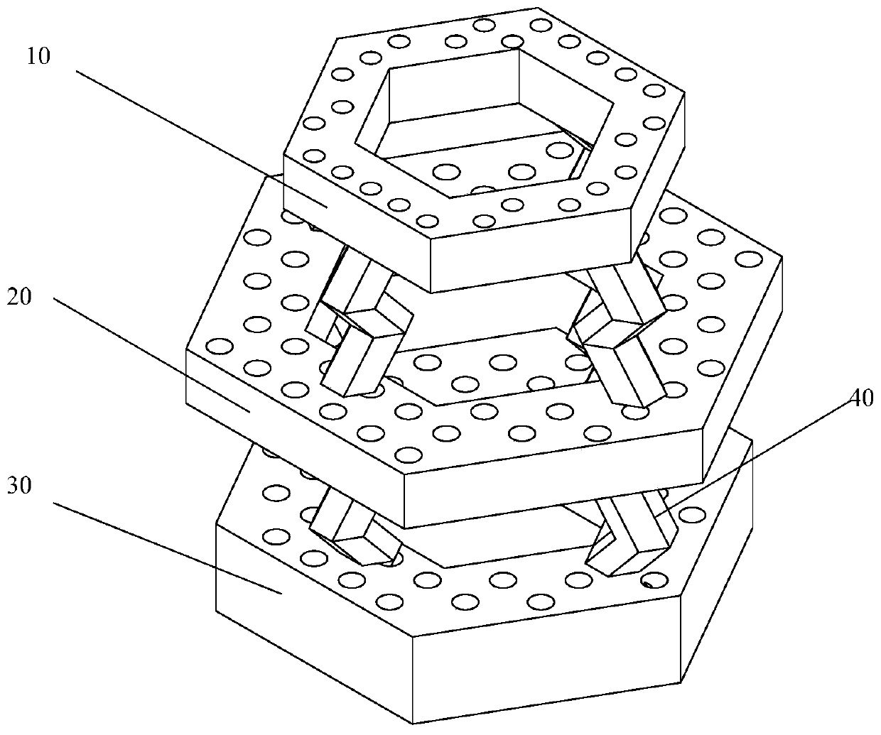 Hierarchical origami-shaped automobile collision energy-absorbing structure