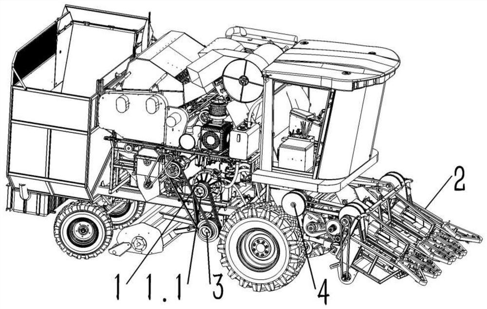 Harvester with hydraulic travelling system