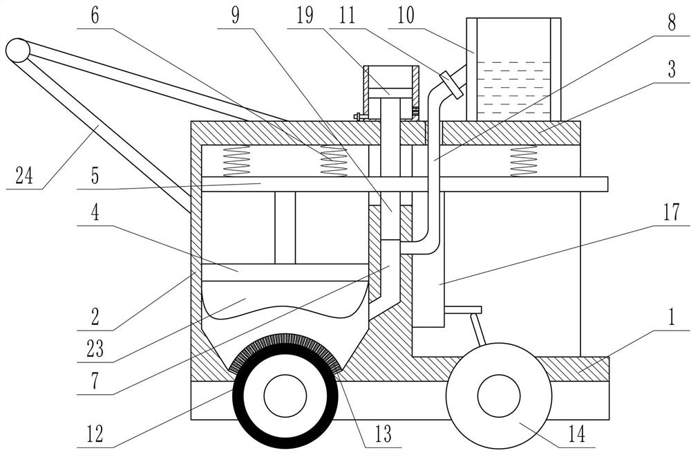 A dust removal device for the production of new energy solar panels