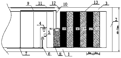 Method for achieving coal pillar mining replacement through gangue strip filling