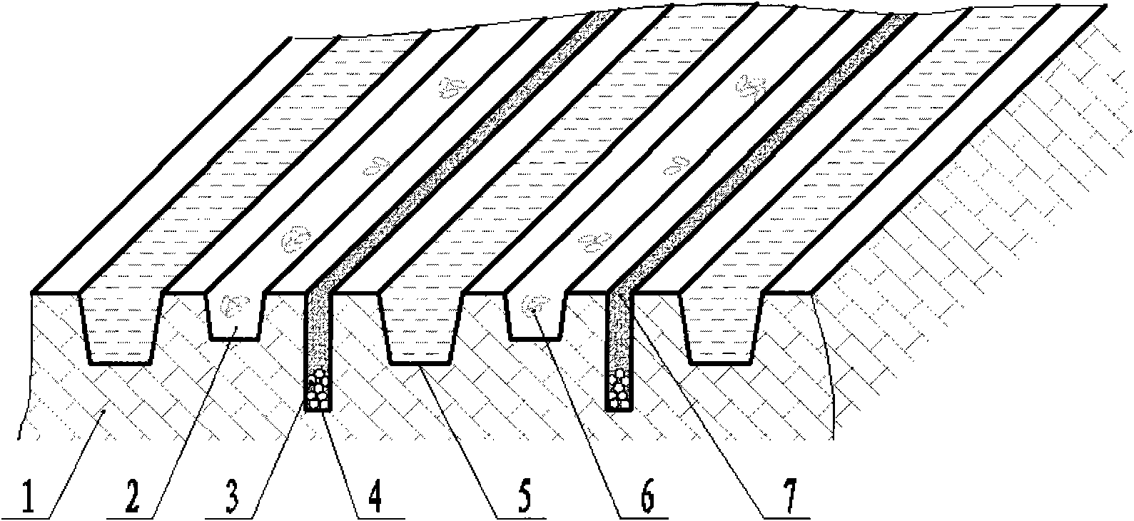 Synchronously ditching, ridging, fertilizing and sowing method for precise direct hole-sowing of rice