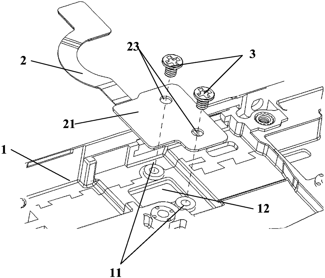 A photosensitive device fixing structure and mobile terminal