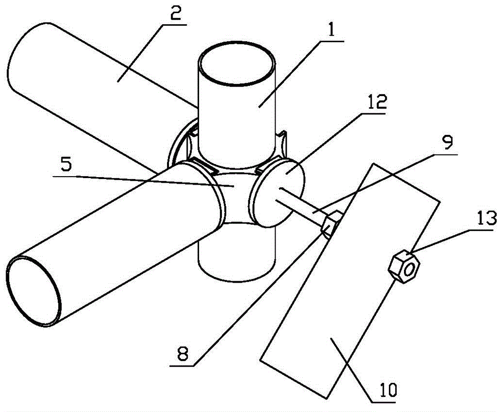 Mortise and tenon type scaffold inclined strut system