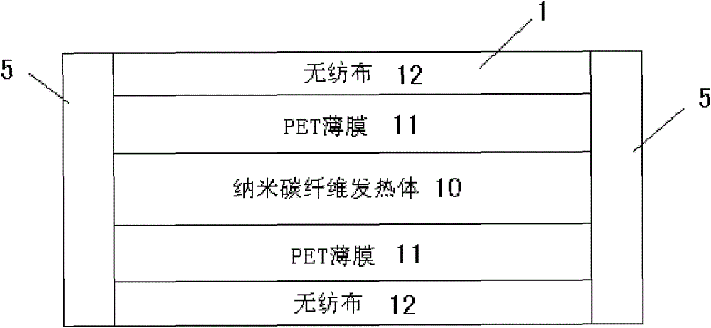 Heating layer for megawatt wind turbine blade auxiliary mould and manufacturing method thereof