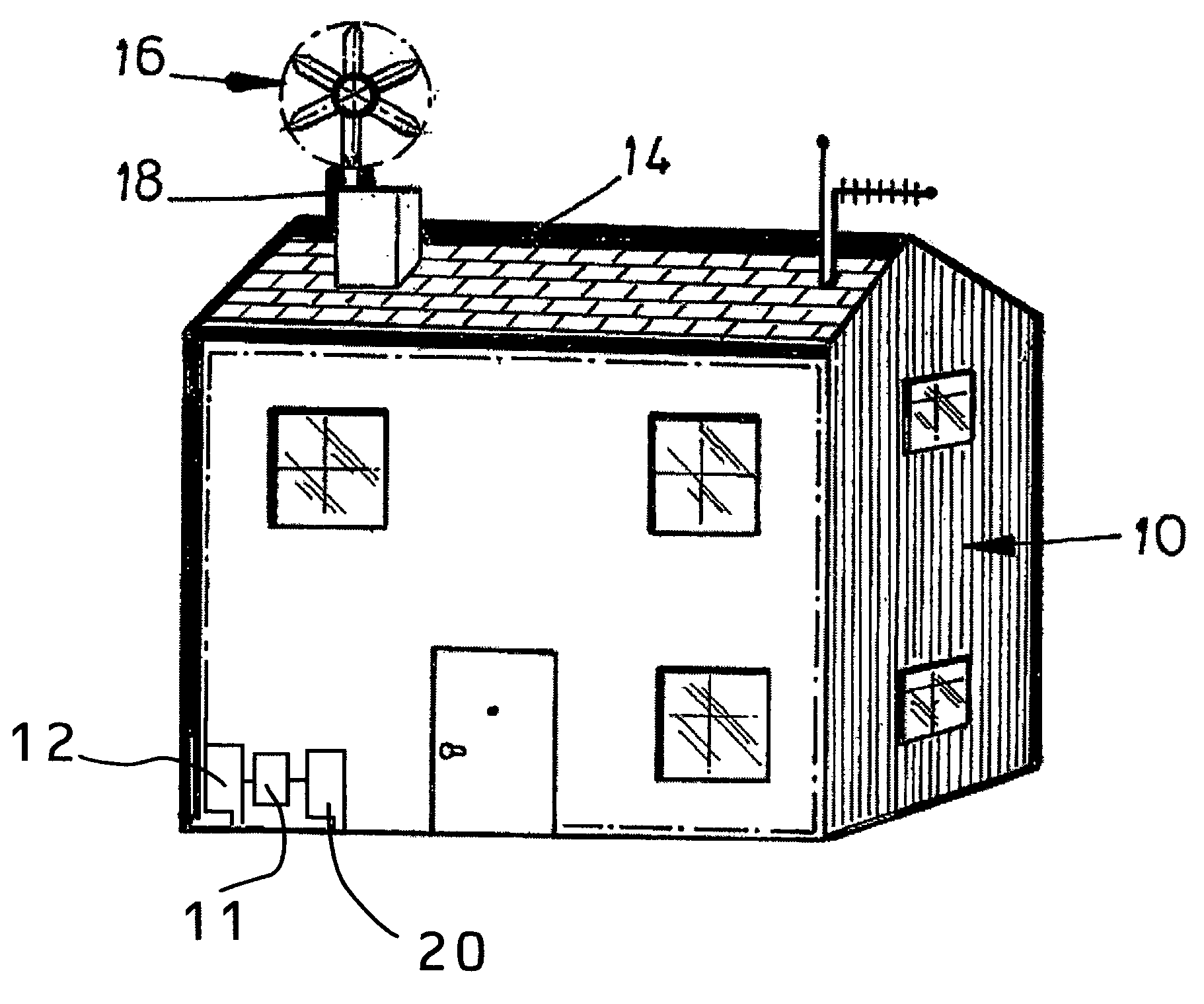 Roof mounted wind turbine