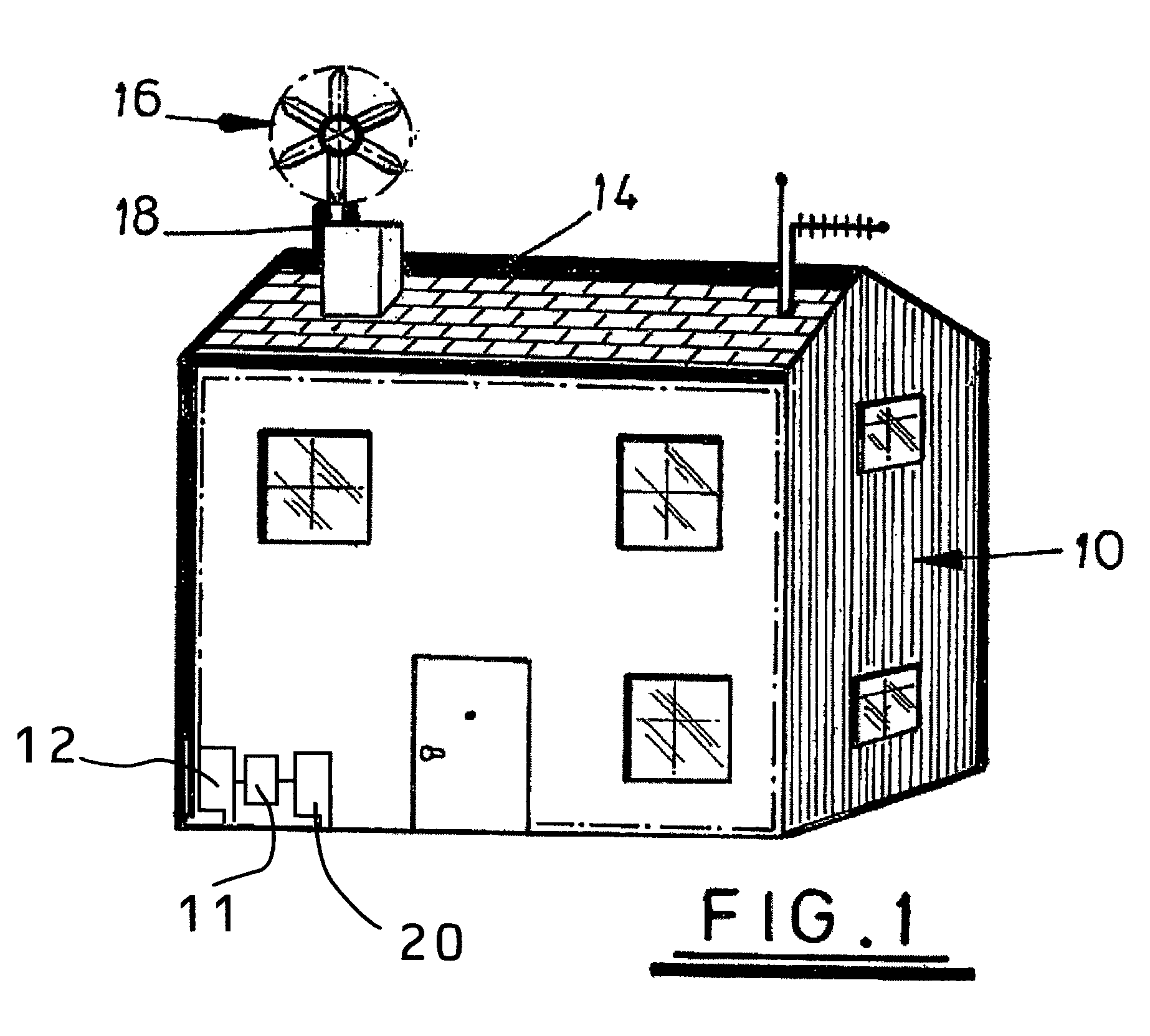 Roof mounted wind turbine