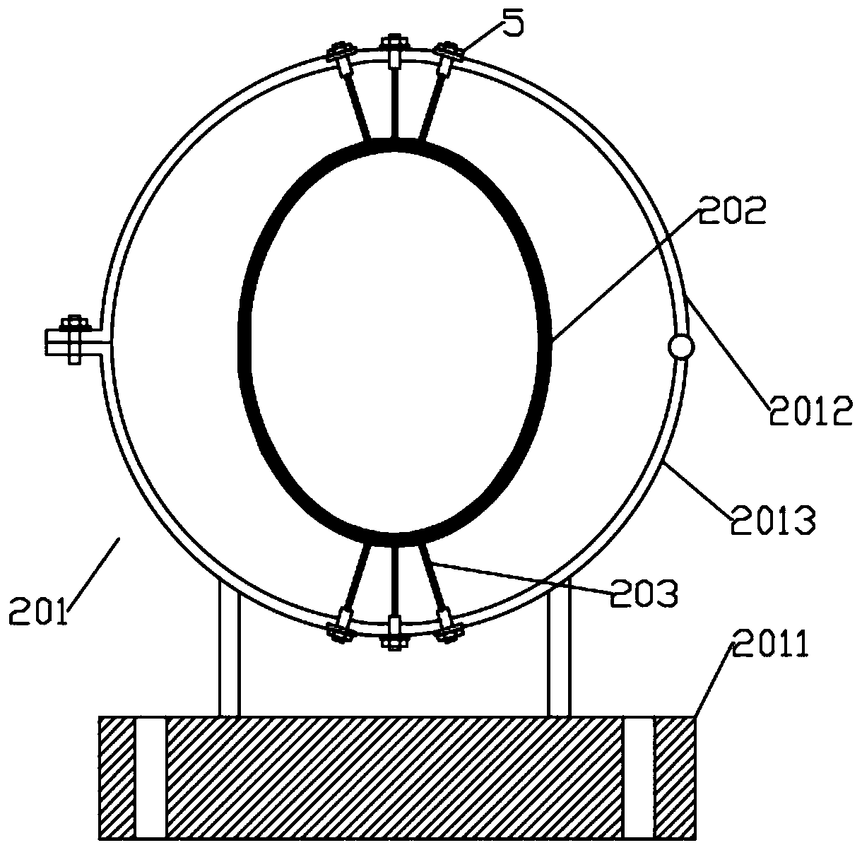 Self-displacement buffer type shock wind tunnel