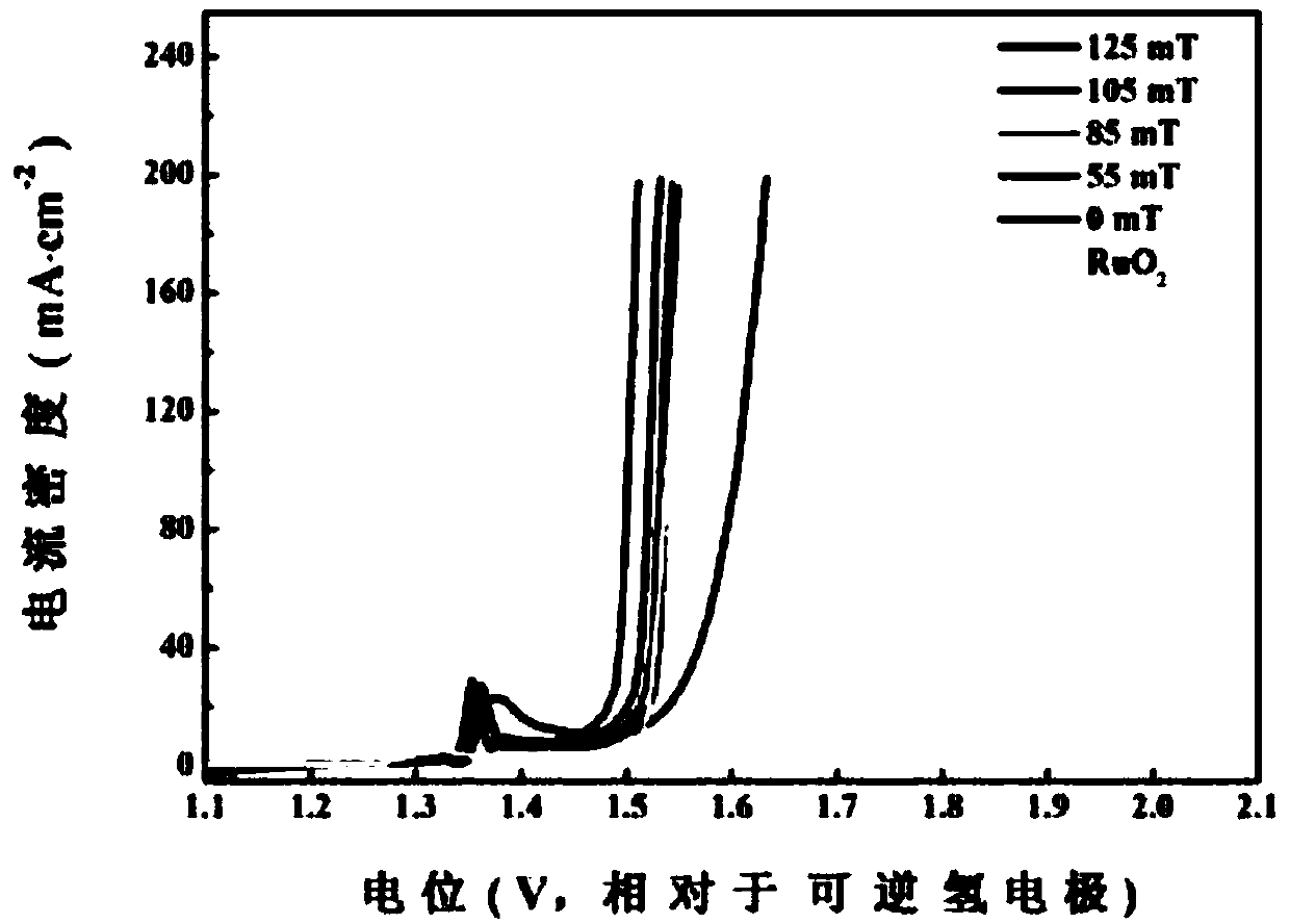 Electrolyzed water reaction device with externally applied magnetic field and method for improving electrocatalytic properties