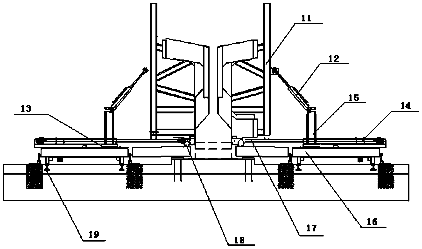 T beam mould moving device and use method thereof