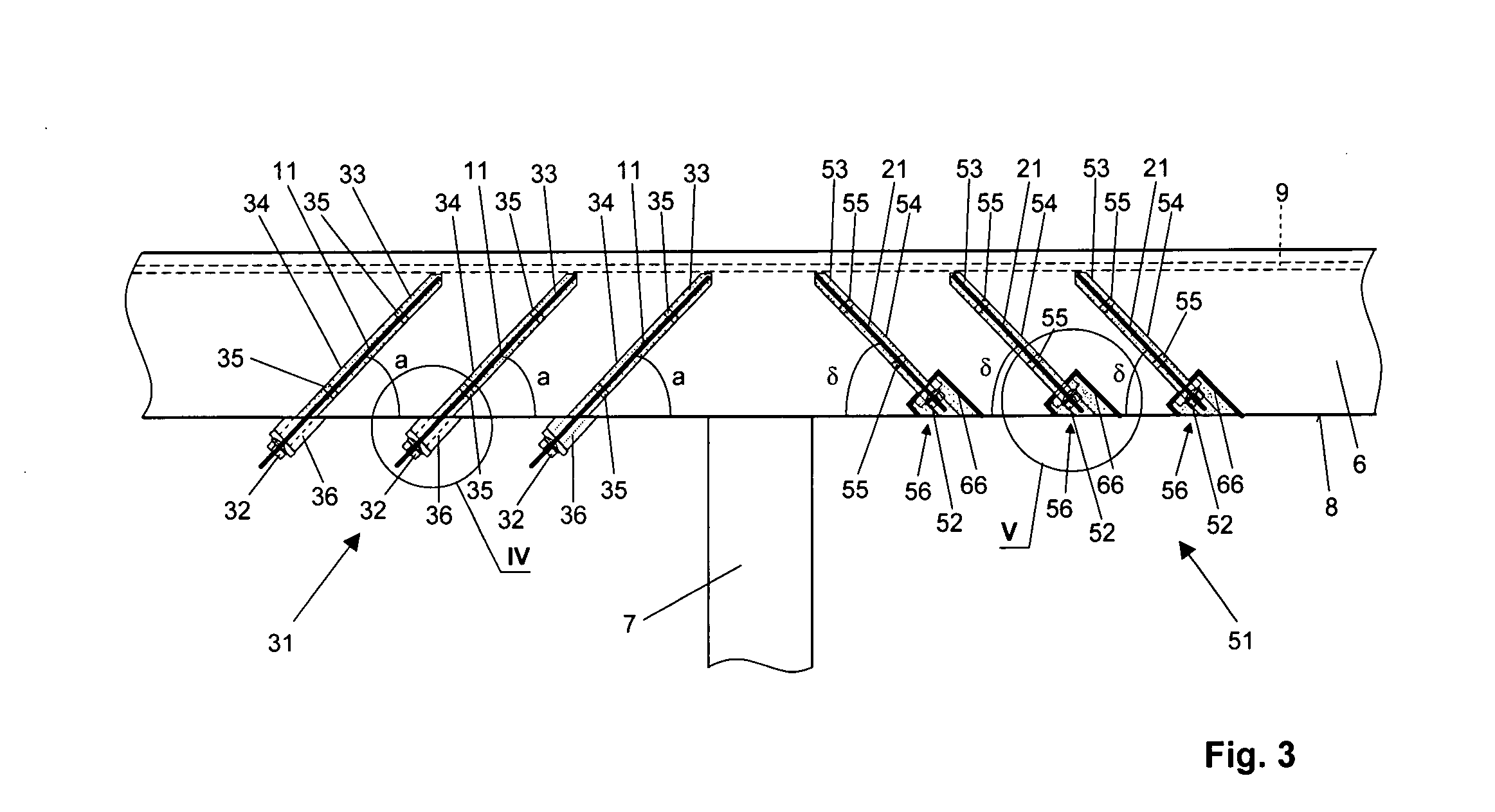 Anchor bar and arrangement for reinforcing existing components against punching shears with such anchor bar