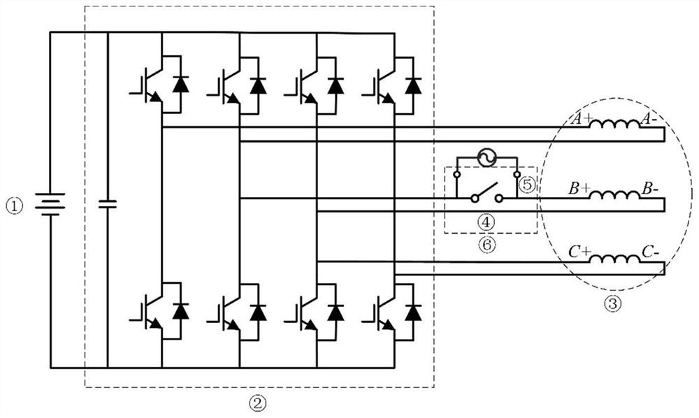 Single-phase grid-connected zero-torque integrated charging structure of three-phase series winding and charging method