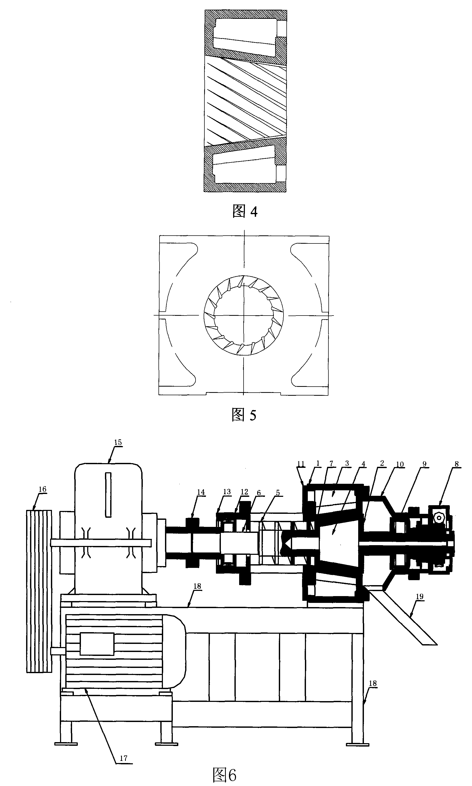 Elastic body coarse and intermediate crushing crusher