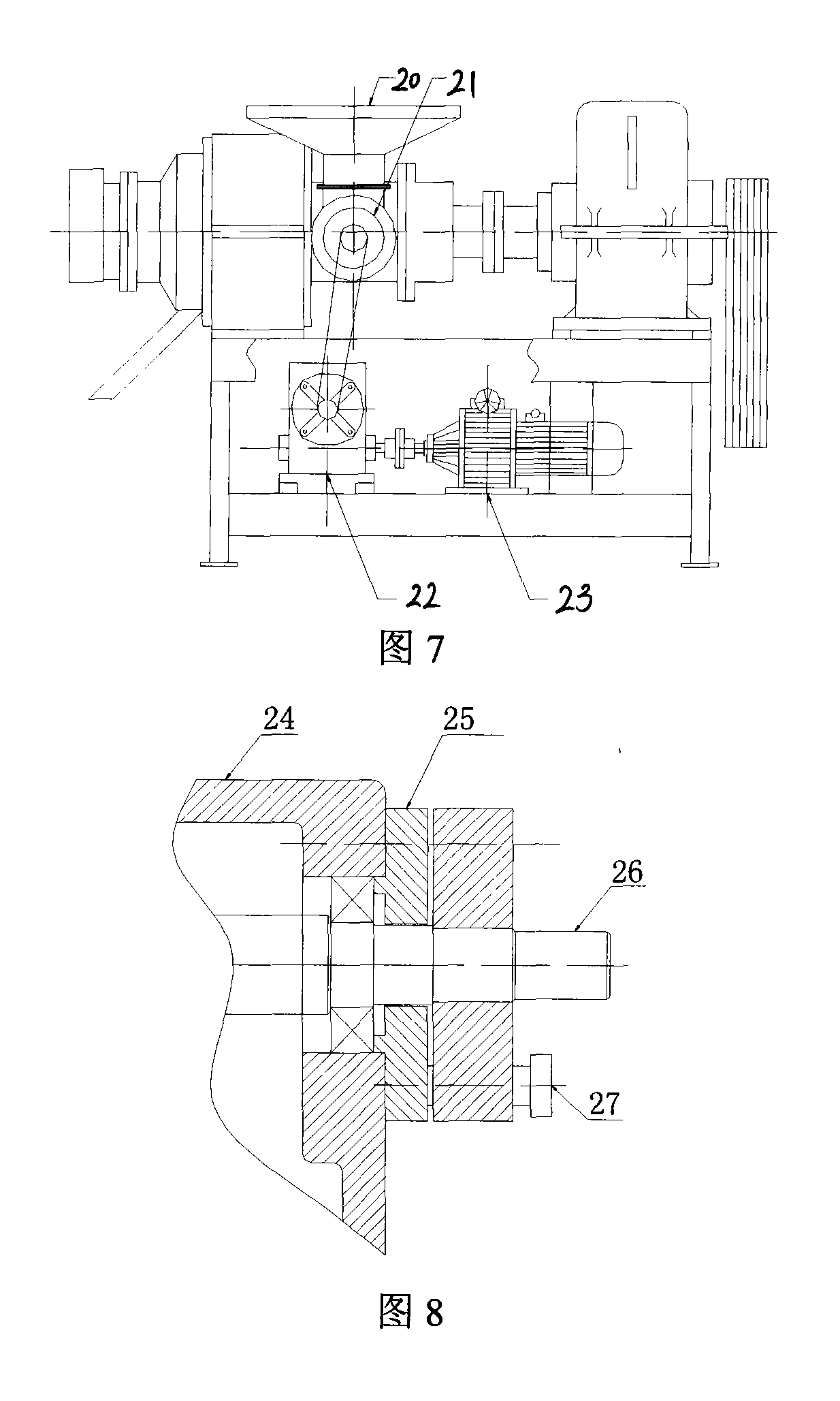 Elastic body coarse and intermediate crushing crusher