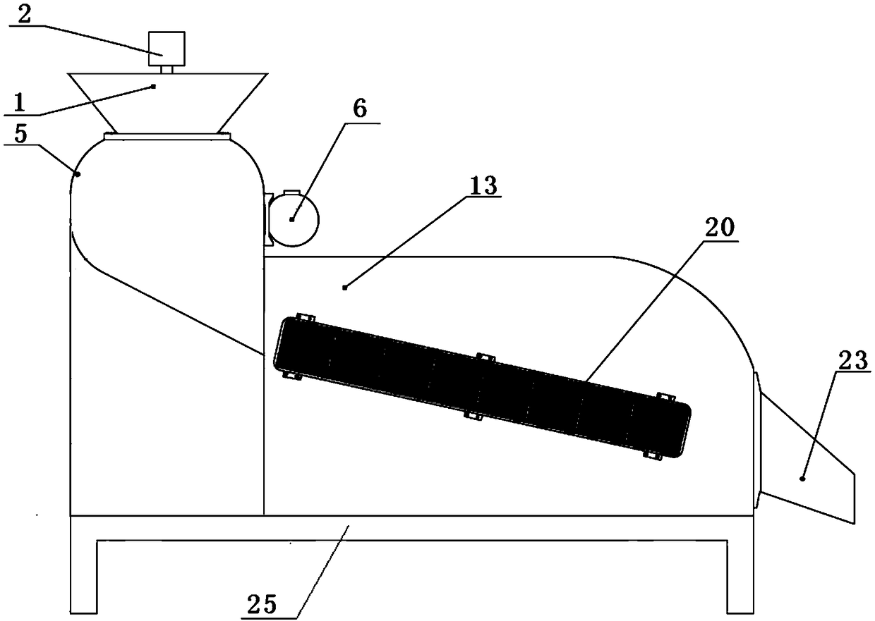 Tea leaf scattering, drying and screening device