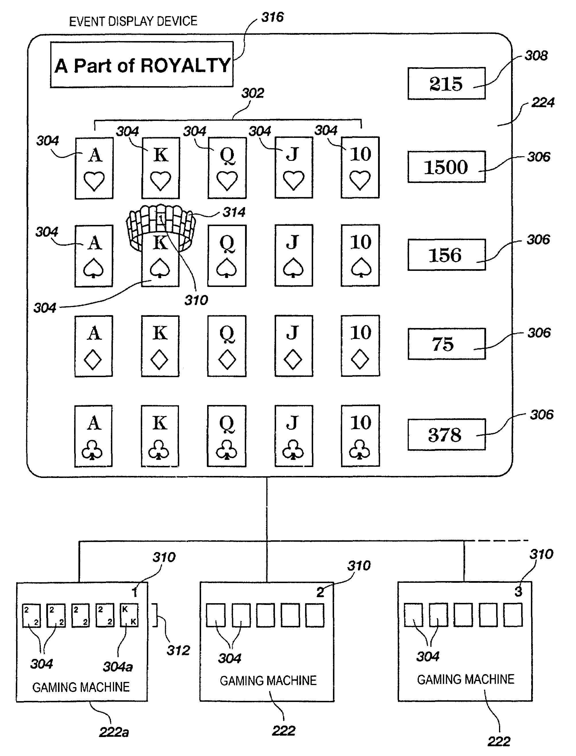 Class of feature event games suitable for linking to multiple gaming machines