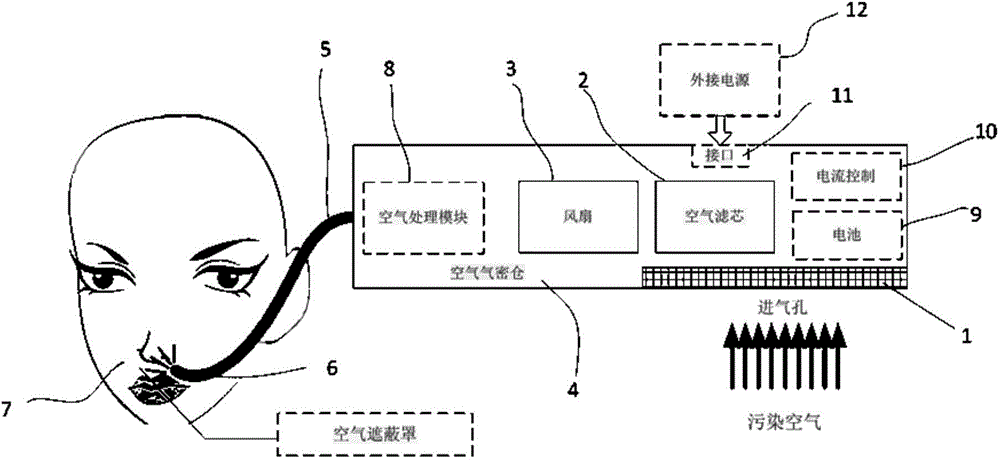 Wearable air purifying device and air purifying method