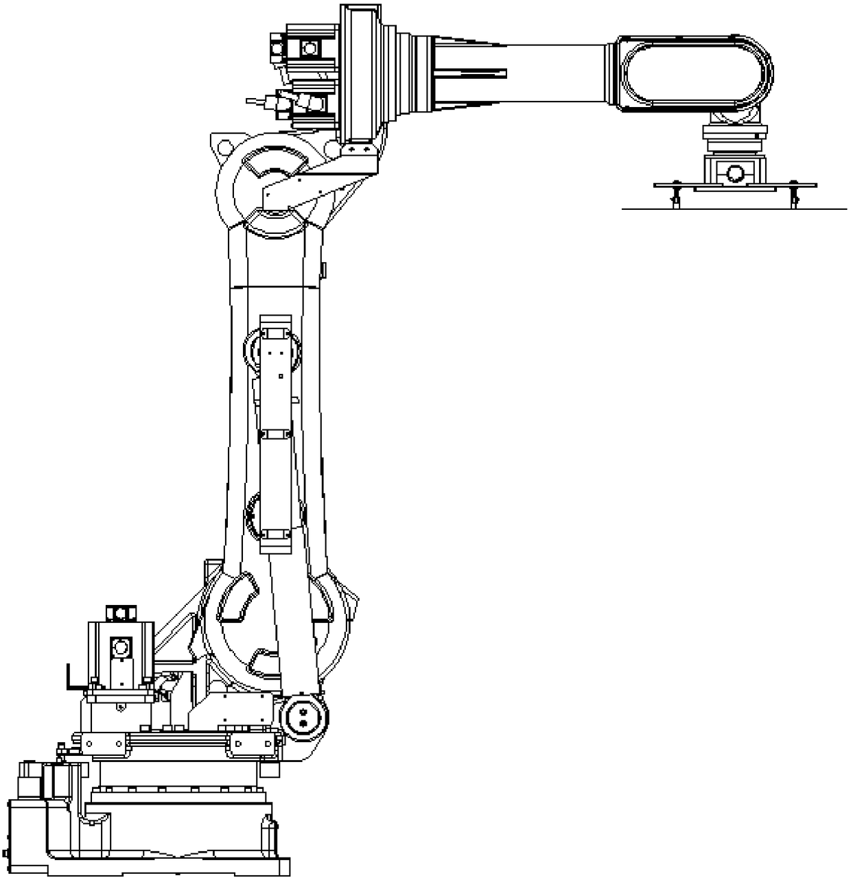 Mechanical arm material moving and folding mechanism of stamping assembly line