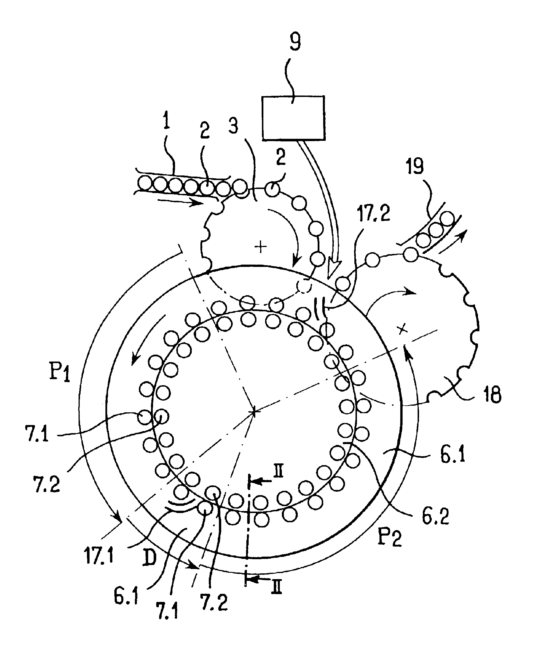 Installation for filling receptacles with varying product compositions