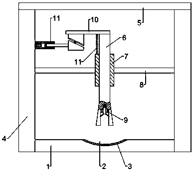 Orthopedic clinic clamping type nail removal device based on wedge lifting principle