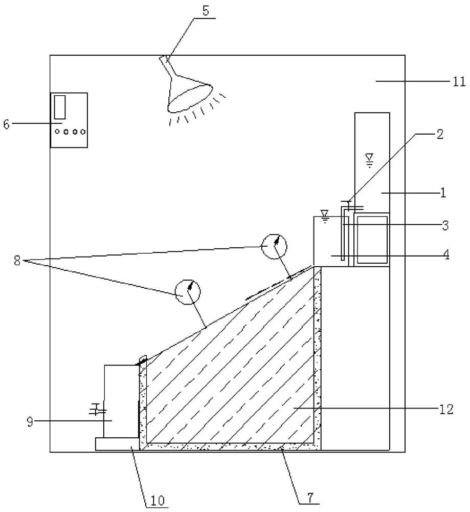 A test device and test method for simulating on-site rock disintegration of slope