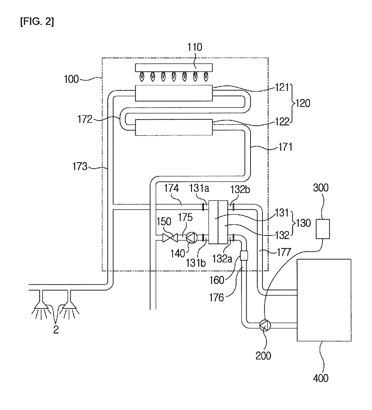 Hot water-centered combined hot water and heating boiler