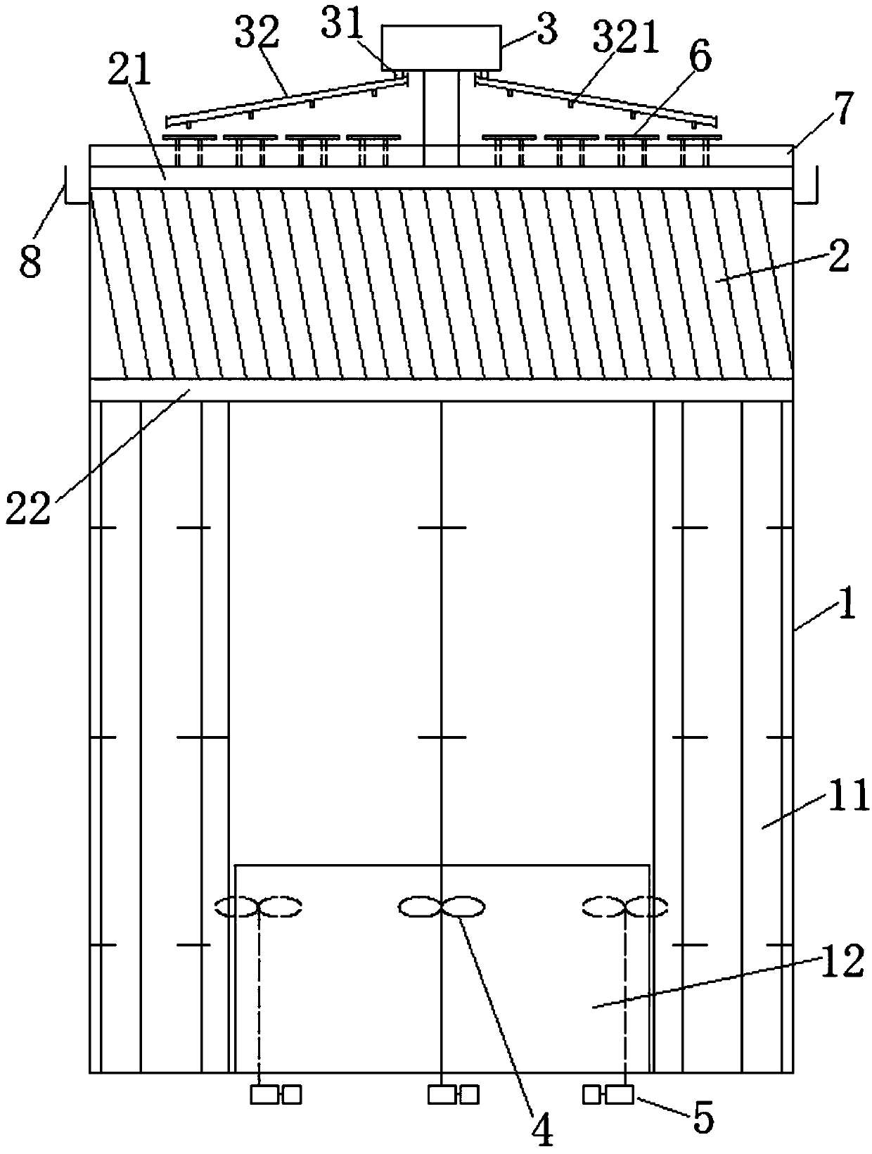 Slurry concentrating and stirring device