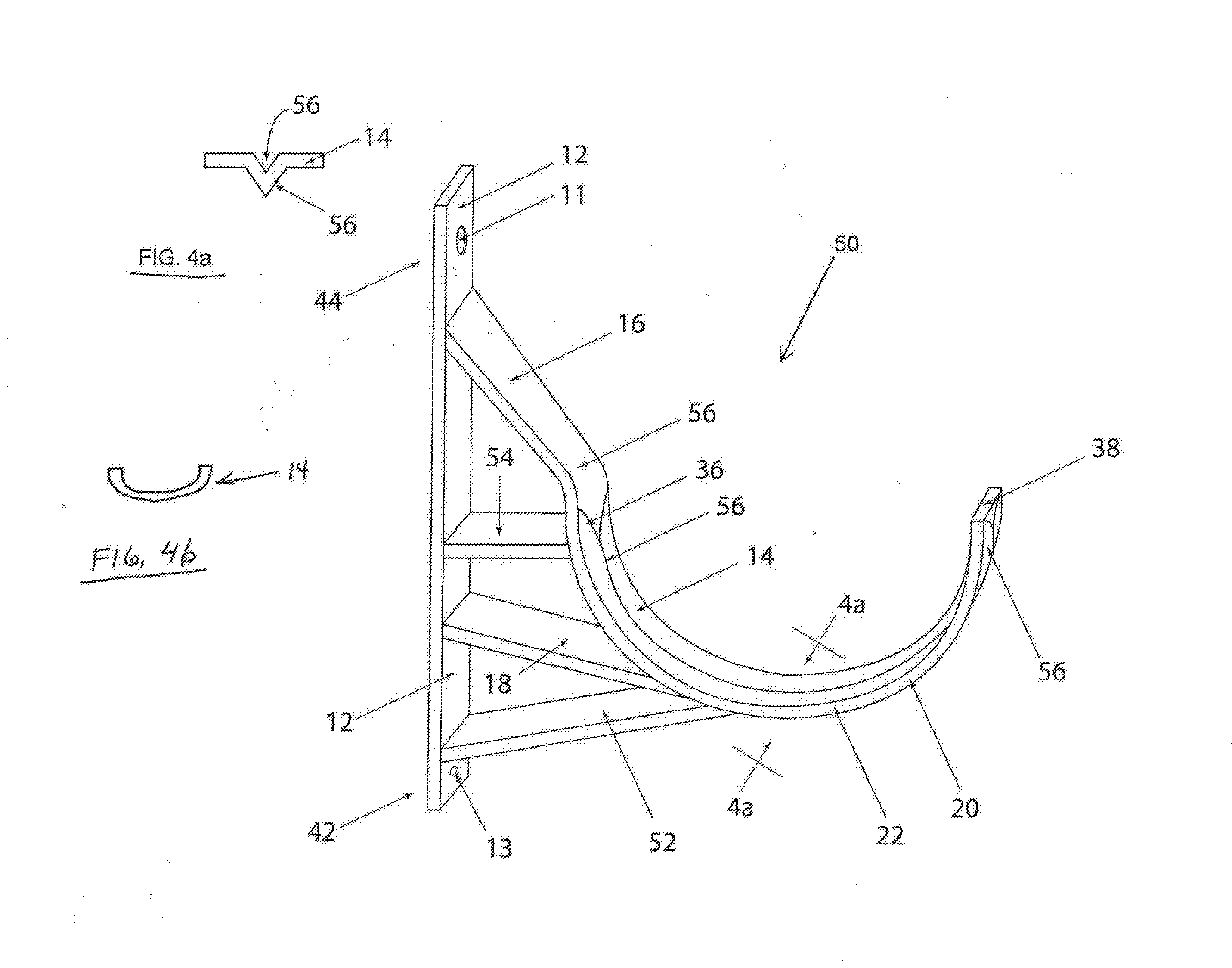 Bracket for mounting a pipe away from a vertical wall