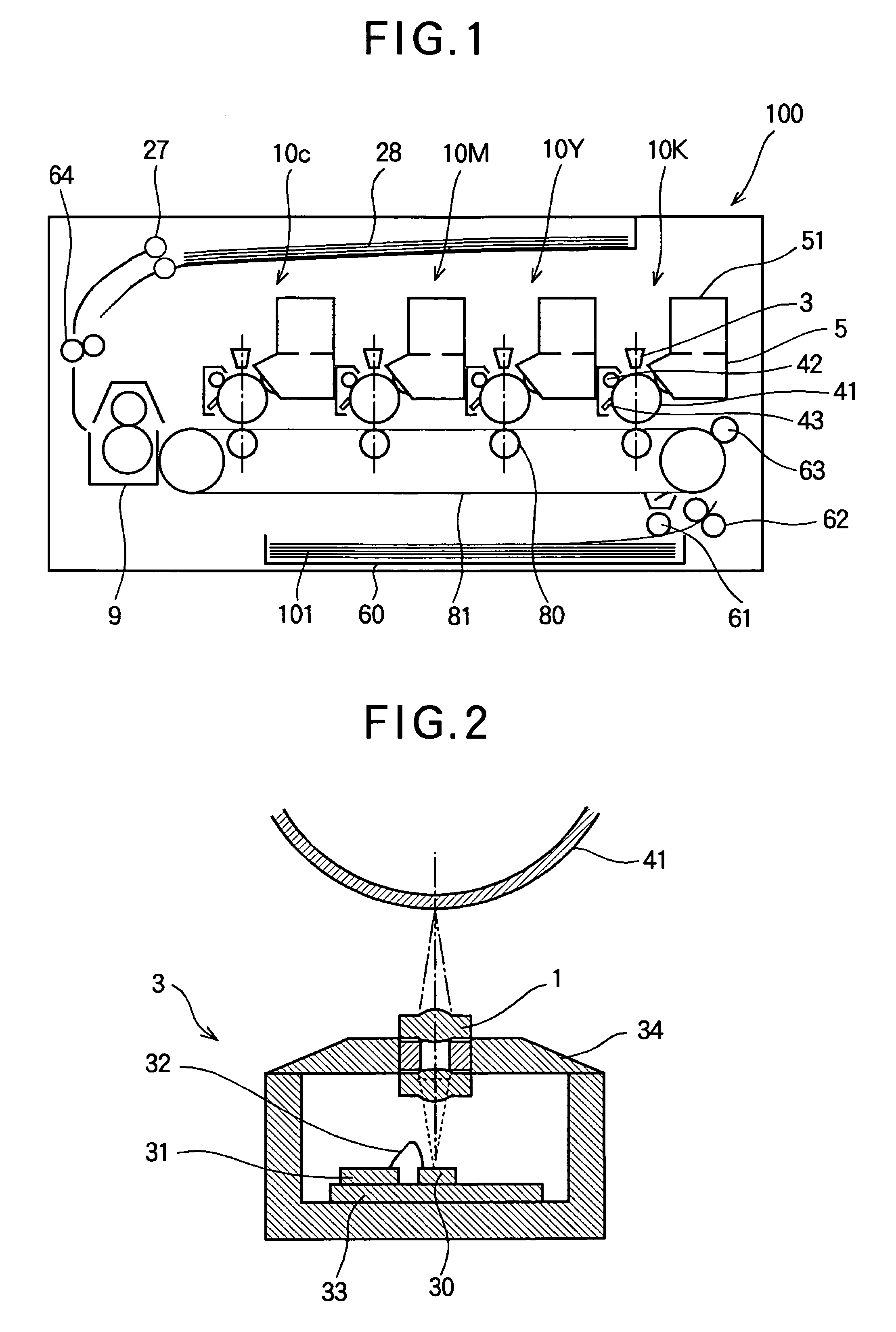 Lens array, LED head, exposure device, image forming apparatus and reading apparatus