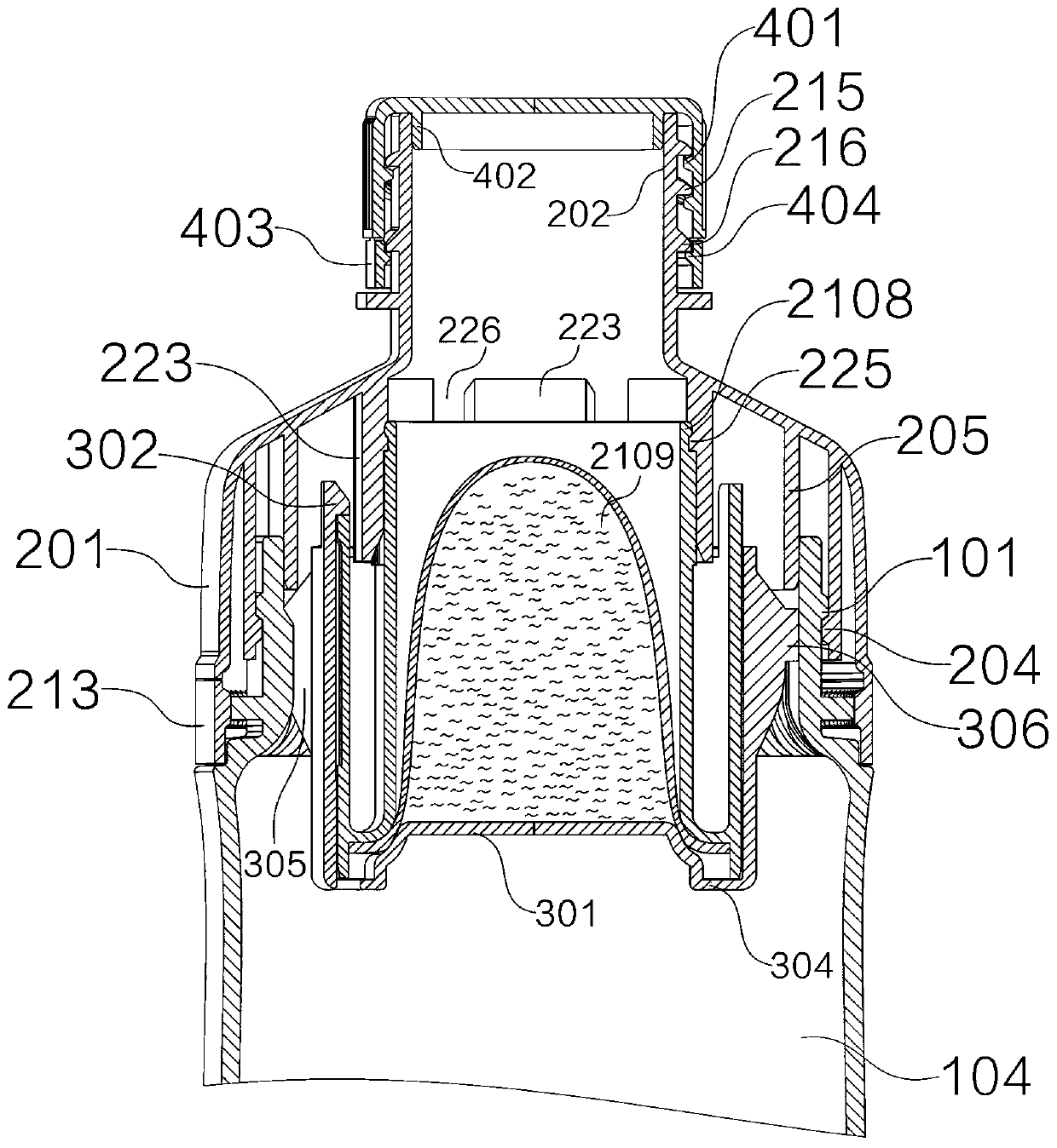 Material storage and release device, and components and application thereof