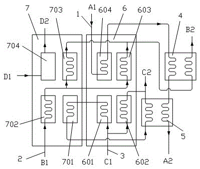 Simultaneously provide two channels of hot water with lithium bromide absorption heat exchange system with supplementary combustion